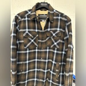 Lucky Brand Sherpa Lined Brown Plaid Jacket